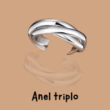 Anel Triplo- Semijoia prata